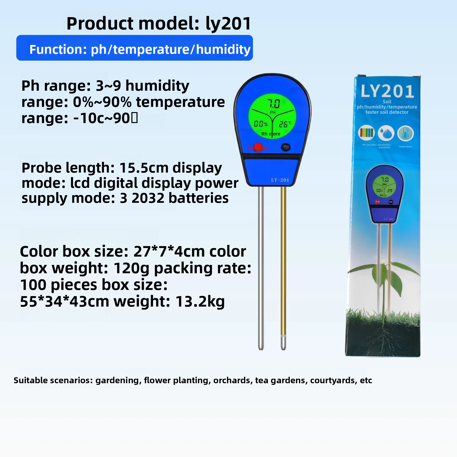 Soil Ph Meter - 4 in 1 Soil Moisture pH