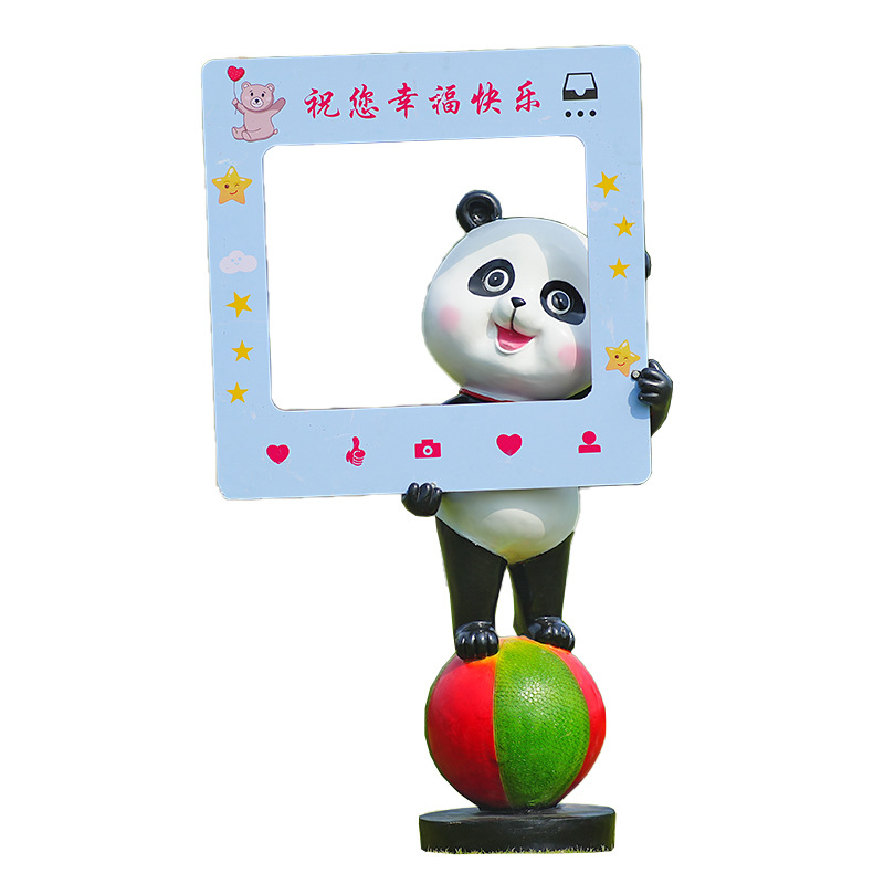 Gardening Tools Cartoon - Cartoon panda ornament fiberglass sculpture outdoor
