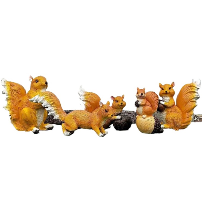 Gardening Tools Cartoon - Fiberglass painted cartoon squirrel sculpture animal