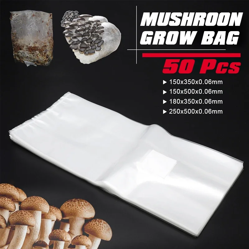 50Pcs PVC Mushroom Grow Bag Sp - Grow Bags ulasan dan harga