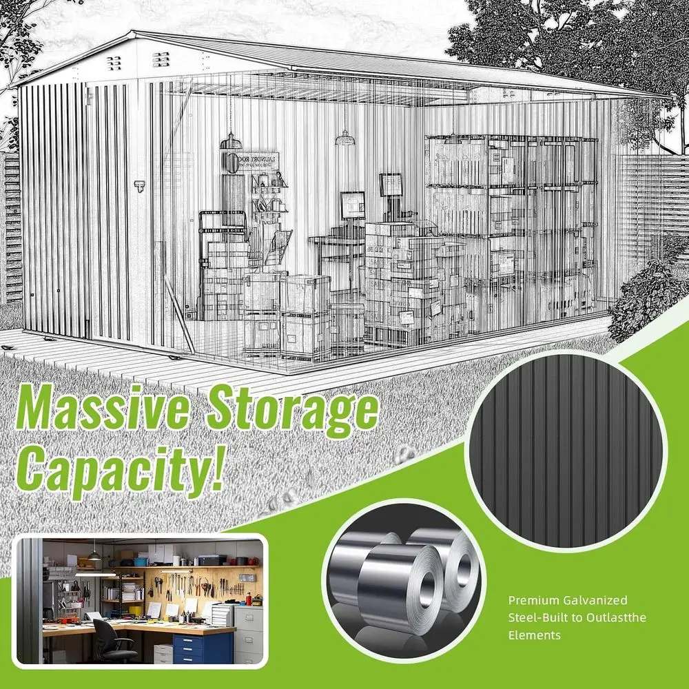 Durable Metal Outdoor Storage  - Gardening Tool ulasan dan harga