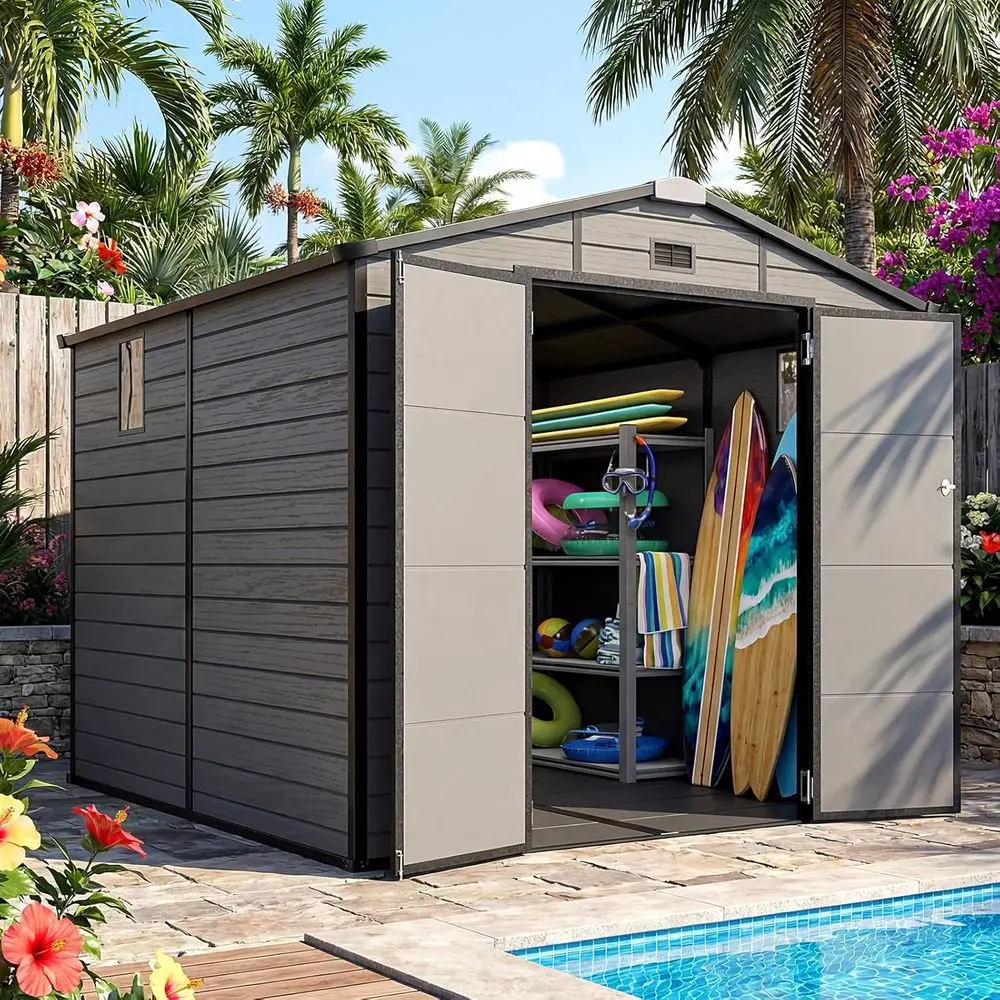 8x8 Outdoor Storage Shed with  - Gardening Tool ulasan dan harga