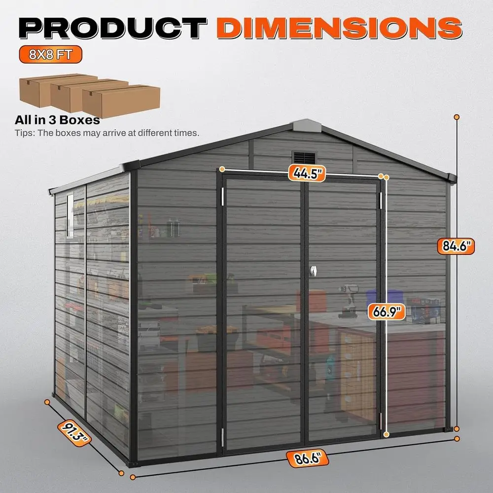 8x8 Outdoor Storage Shed with  - Gardening Tool ulasan dan harga