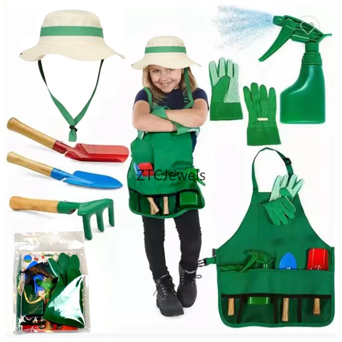 Kids Garden Apron Tool Set wit - Gardening Tool ulasan dan harga