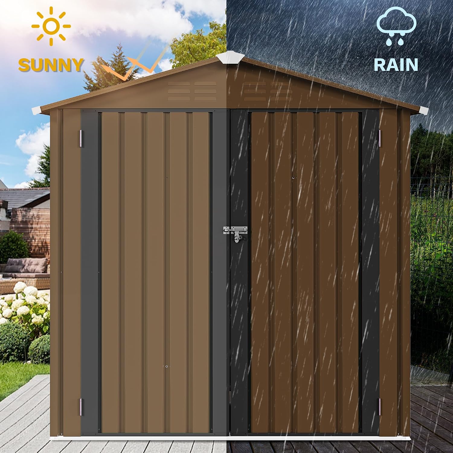 6x4ft Metal Outdoor Storage Sh - Gardening Tool ulasan dan harga
