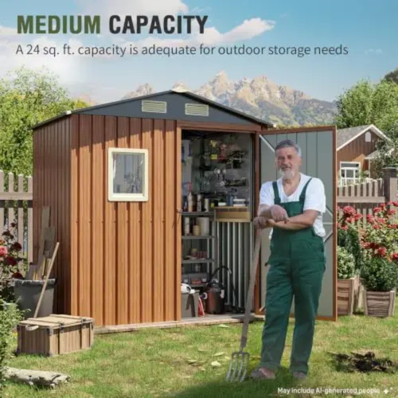 Outdoor Storage Shed 6x4 Ft, L - Gardening Tool ulasan dan harga