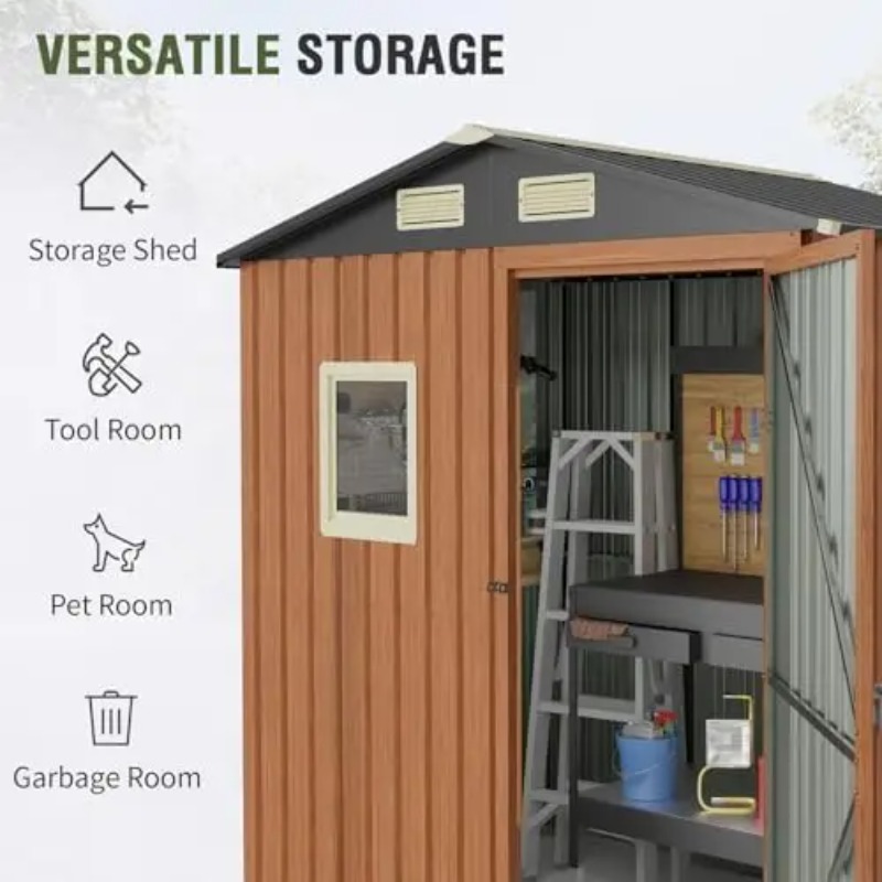 Outdoor Storage Shed 6x4 Ft, L - Gardening Tool ulasan dan harga
